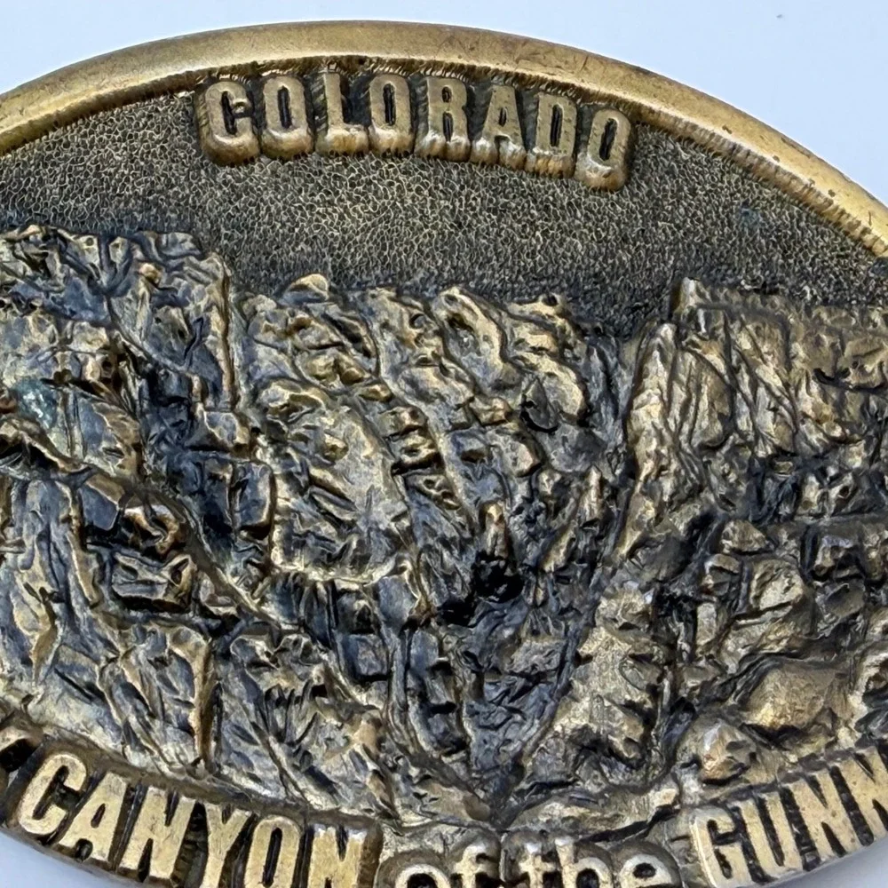 VTG BRASS 1987 Ultra Enterprises Black Canyon of the Gunnison Colorado Buckle